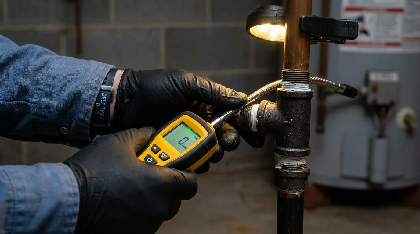 Gas leak detection with electronic sniffer by Johns Plumbing LLC in Drexel Hill
